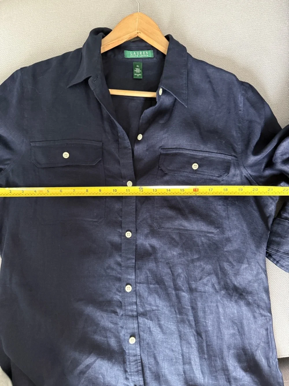 Lauren Ralph Lauren Belted Linen Midi Shirt  dress Size XL - Picture 12 of 15